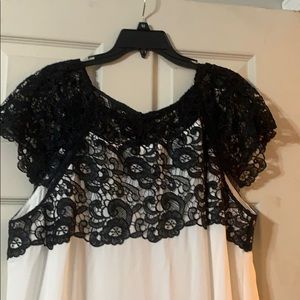Venus Black and White Lace Top Dress